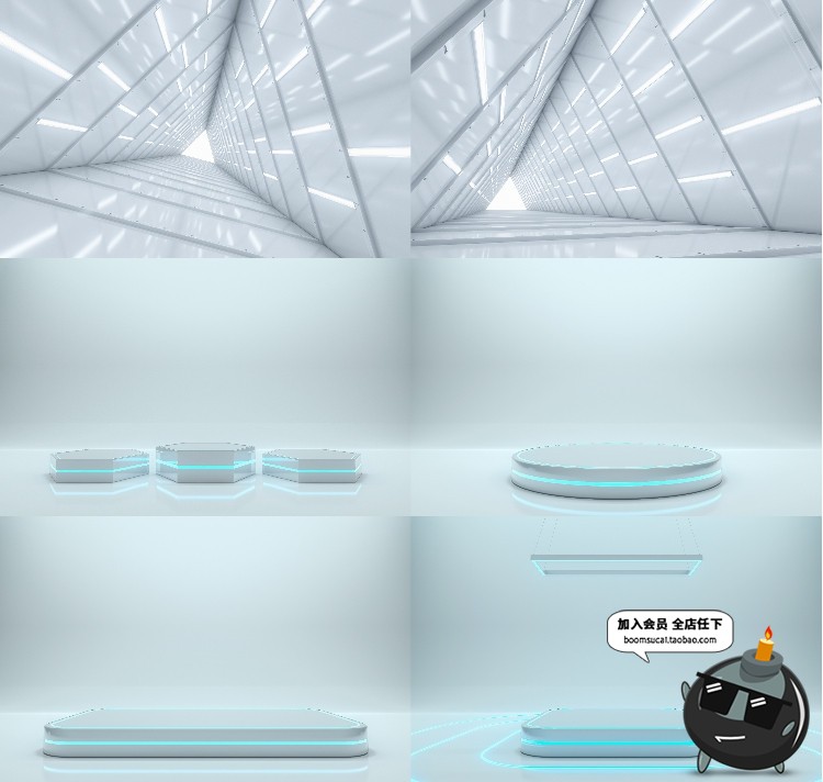 图片[6]-创意未来3D光效空间机械隧道光感艺术舞台背景场景JPG图片素材-设计猿