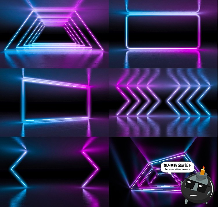 图片[8]-创意未来3D光效空间机械隧道光感艺术舞台背景场景JPG图片素材-设计猿