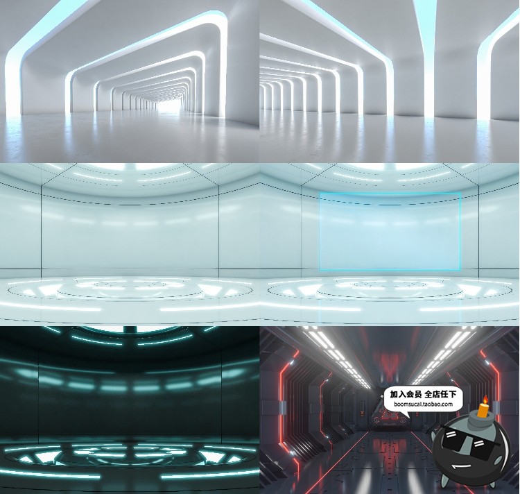 图片[10]-创意未来3D光效空间机械隧道光感艺术舞台背景场景JPG图片素材-设计猿