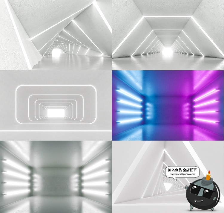 图片[13]-创意未来3D光效空间机械隧道光感艺术舞台背景场景JPG图片素材-设计猿