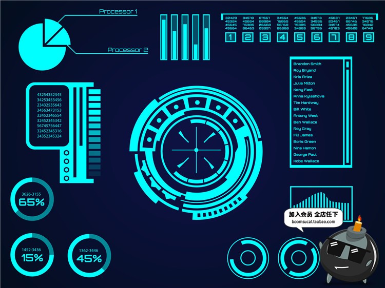 图片[9]-HUD高科技飞行操作仪表盘游戏风抬头数字显示边框圆形AI矢量素材-设计猿
