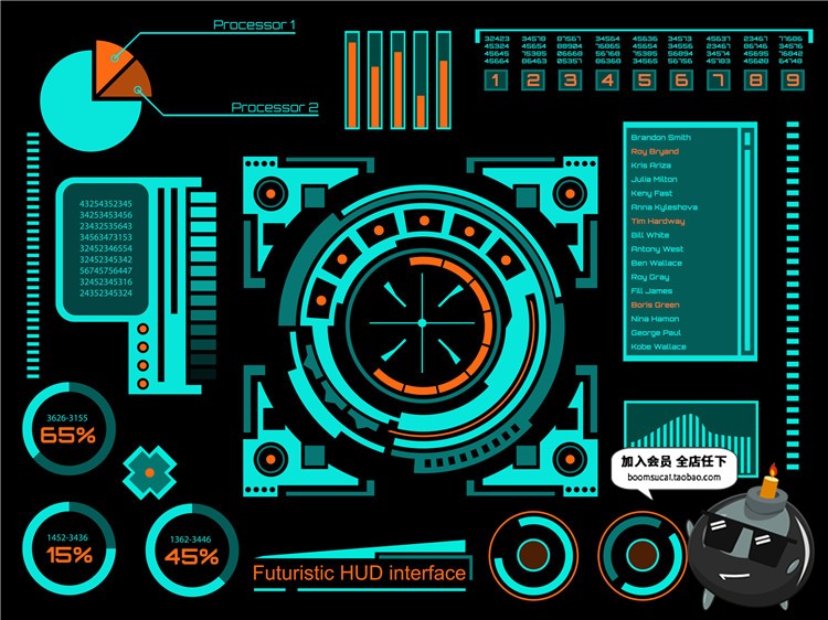 图片[20]-HUD高科技飞行操作仪表盘游戏风抬头数字显示边框圆形AI矢量素材-设计猿