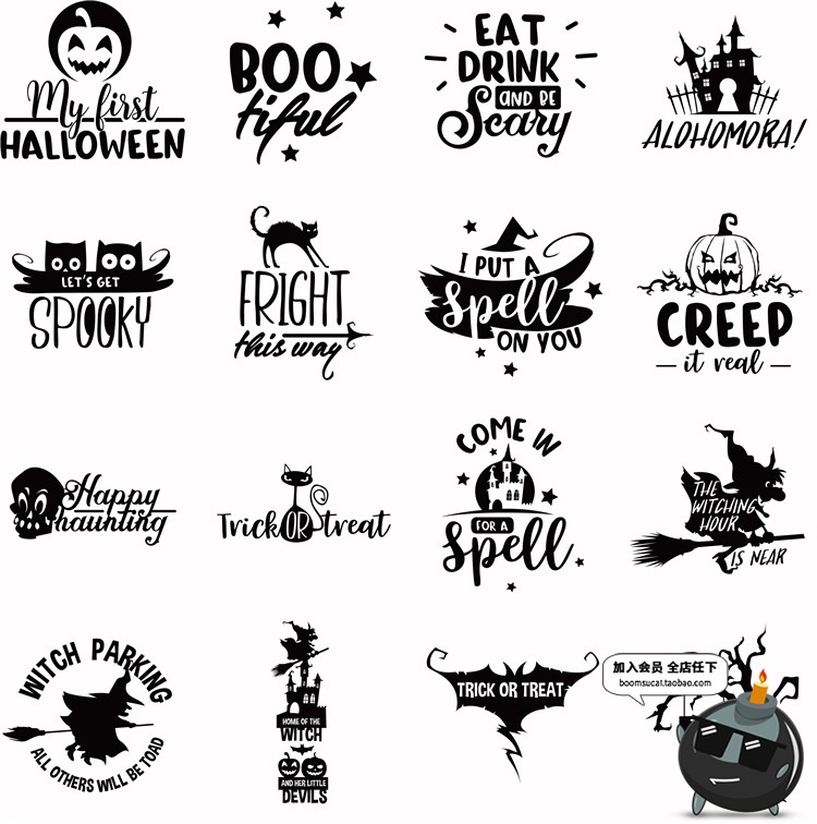 图片[3]-88个万圣节恐怖鬼屋南瓜头卡通元素打印AI矢量PNG免扣印刷素材-设计猿