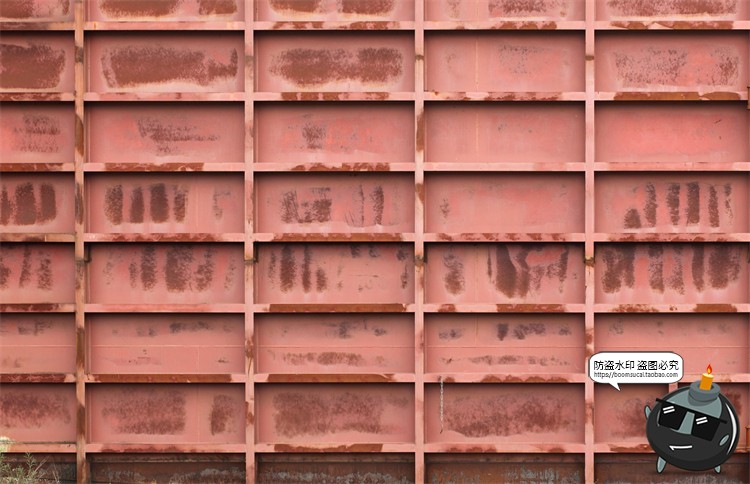 图片[1]-隔板金属框架围栏生锈破旧废墟废土荒芜风格后期合成JPG图片素材-设计猿