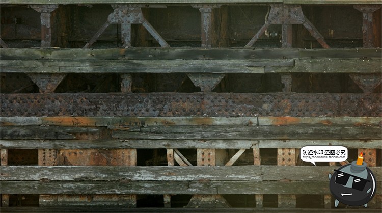 图片[2]-隔板金属框架围栏生锈破旧废墟废土荒芜风格后期合成JPG图片素材-设计猿