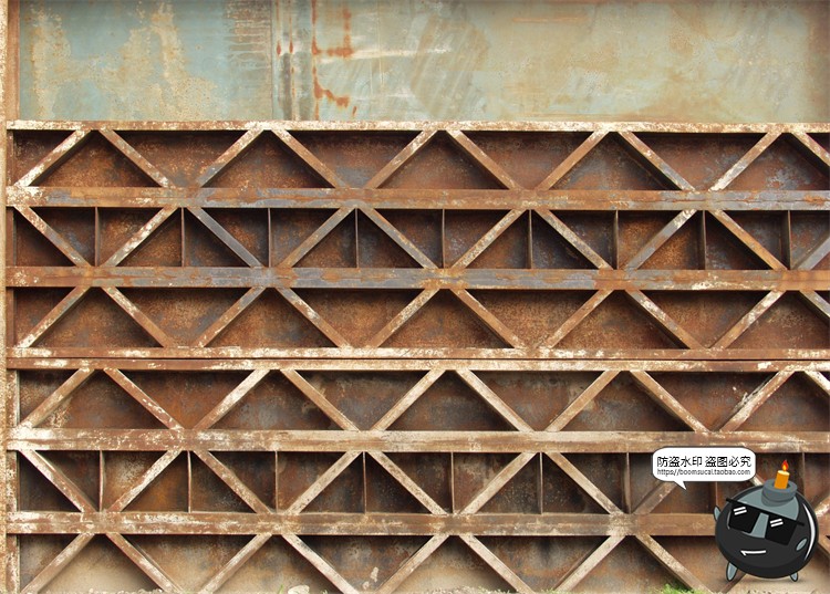 图片[6]-隔板金属框架围栏生锈破旧废墟废土荒芜风格后期合成JPG图片素材-设计猿