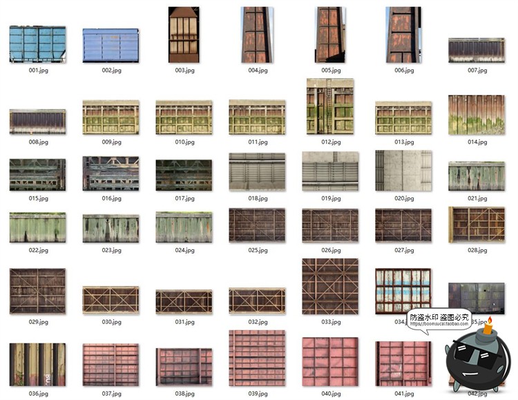 图片[8]-隔板金属框架围栏生锈破旧废墟废土荒芜风格后期合成JPG图片素材-设计猿