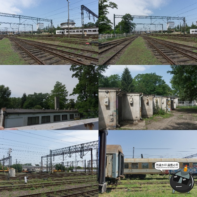 图片[1]-废弃火车站杂草车场铁轨轨道车厢场景背景后期合成JPG图片素材-设计猿