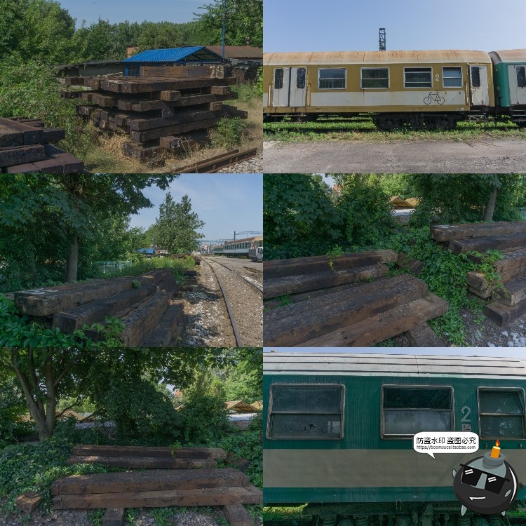 图片[3]-废弃火车站杂草车场铁轨轨道车厢场景背景后期合成JPG图片素材-设计猿