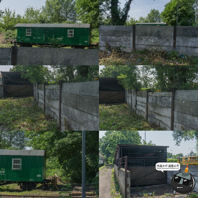 图片[4]-废弃火车站杂草车场铁轨轨道车厢场景背景后期合成JPG图片素材-设计猿