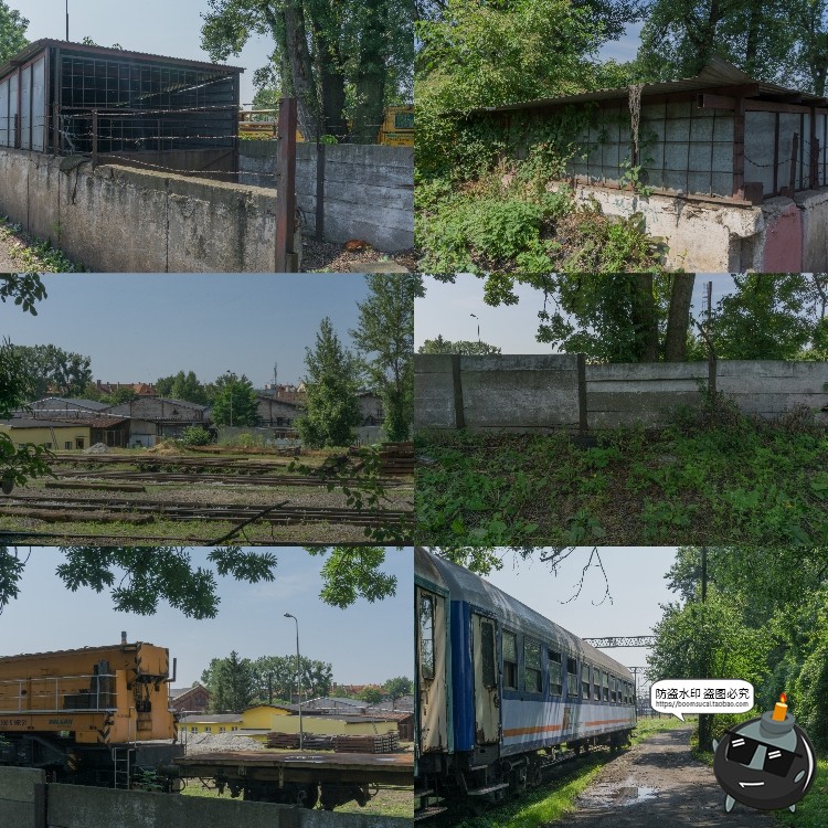 图片[5]-废弃火车站杂草车场铁轨轨道车厢场景背景后期合成JPG图片素材-设计猿