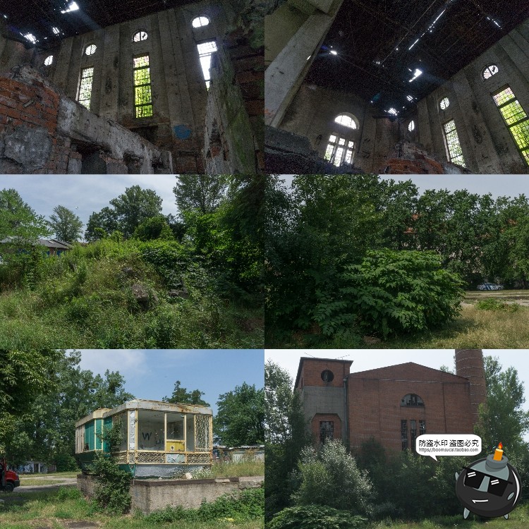 图片[17]-废弃火车站杂草车场铁轨轨道车厢场景背景后期合成JPG图片素材-设计猿