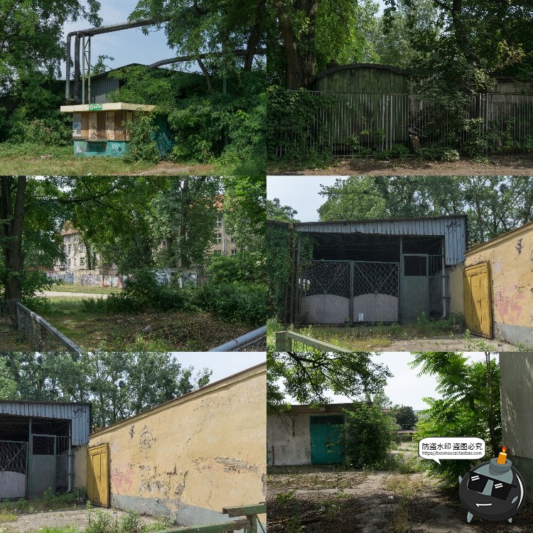 图片[18]-废弃火车站杂草车场铁轨轨道车厢场景背景后期合成JPG图片素材-设计猿