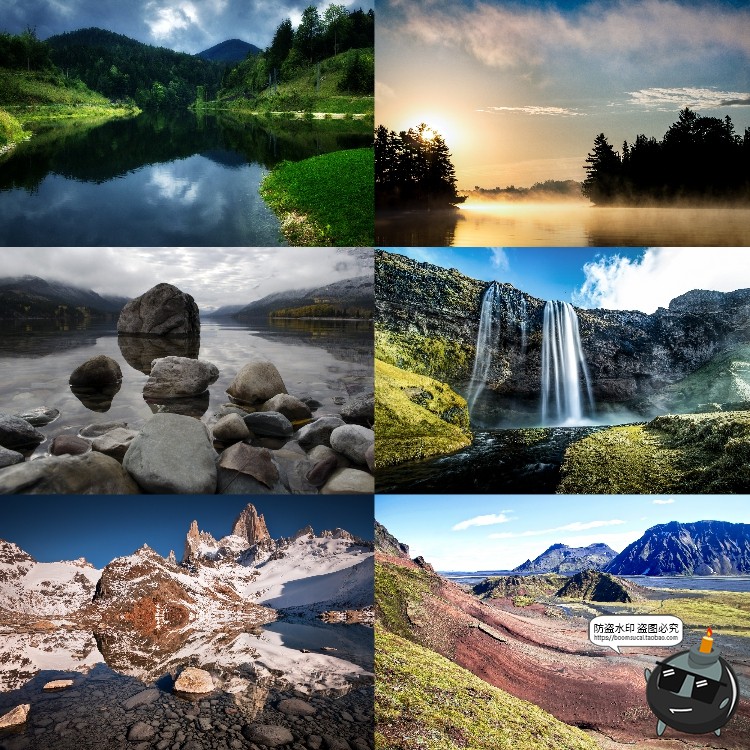 图片[1]-河流湖泊水面风景山川瀑布场景景观背景JPG图片PS后期合成素材-设计猿