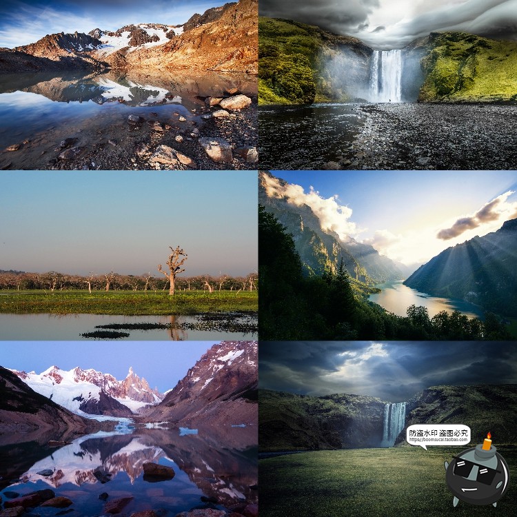 图片[2]-河流湖泊水面风景山川瀑布场景景观背景JPG图片PS后期合成素材-设计猿