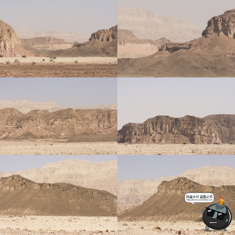 图片[1]-荒漠岩石沙漠山脉荒凉赤戈壁滩景观场景背景后期合成JPG图片素材-设计猿