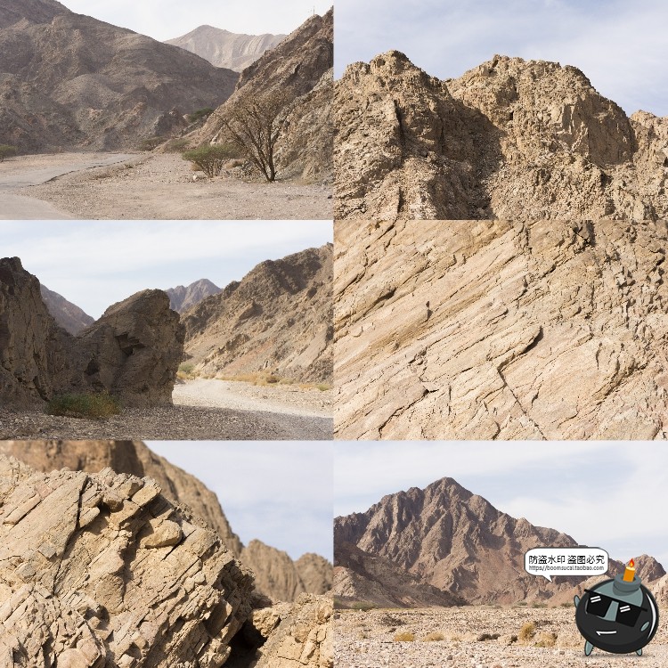 图片[9]-荒漠岩石沙漠山脉荒凉赤戈壁滩景观场景背景后期合成JPG图片素材-设计猿