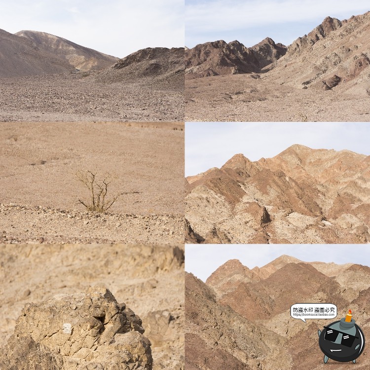 图片[10]-荒漠岩石沙漠山脉荒凉赤戈壁滩景观场景背景后期合成JPG图片素材-设计猿