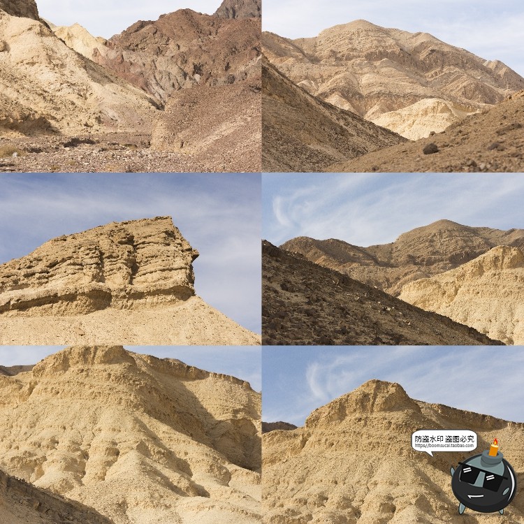 图片[11]-荒漠岩石沙漠山脉荒凉赤戈壁滩景观场景背景后期合成JPG图片素材-设计猿