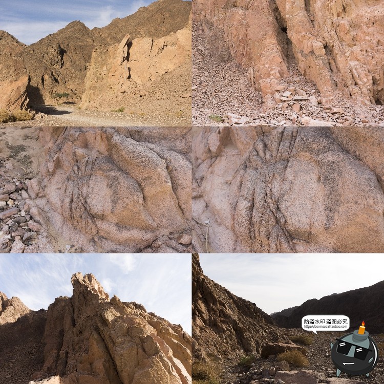 图片[16]-荒漠岩石沙漠山脉荒凉赤戈壁滩景观场景背景后期合成JPG图片素材-设计猿