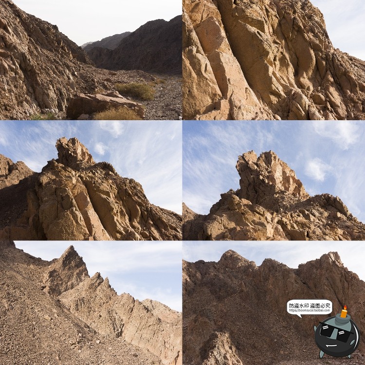 图片[17]-荒漠岩石沙漠山脉荒凉赤戈壁滩景观场景背景后期合成JPG图片素材-设计猿