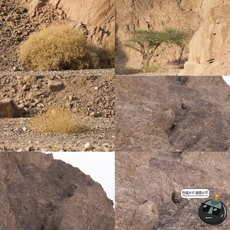 图片[18]-荒漠岩石沙漠山脉荒凉赤戈壁滩景观场景背景后期合成JPG图片素材-设计猿