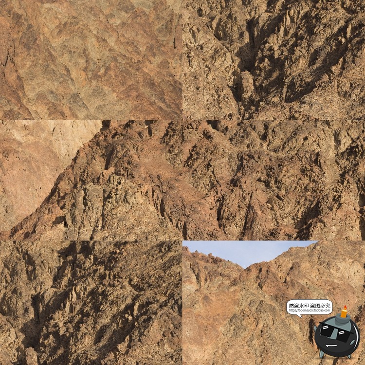 图片[20]-荒漠岩石沙漠山脉荒凉赤戈壁滩景观场景背景后期合成JPG图片素材-设计猿