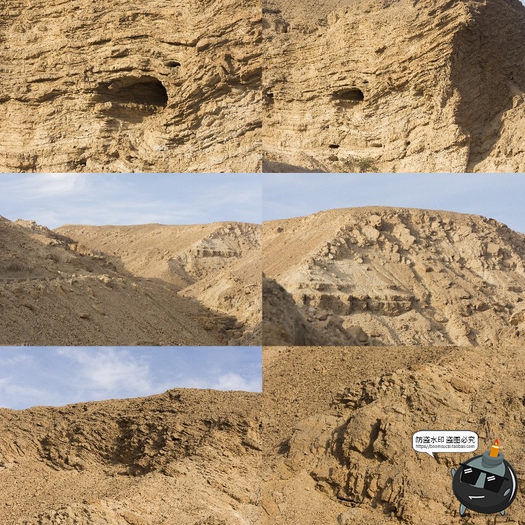 图片[21]-荒漠岩石沙漠山脉荒凉赤戈壁滩景观场景背景后期合成JPG图片素材-设计猿