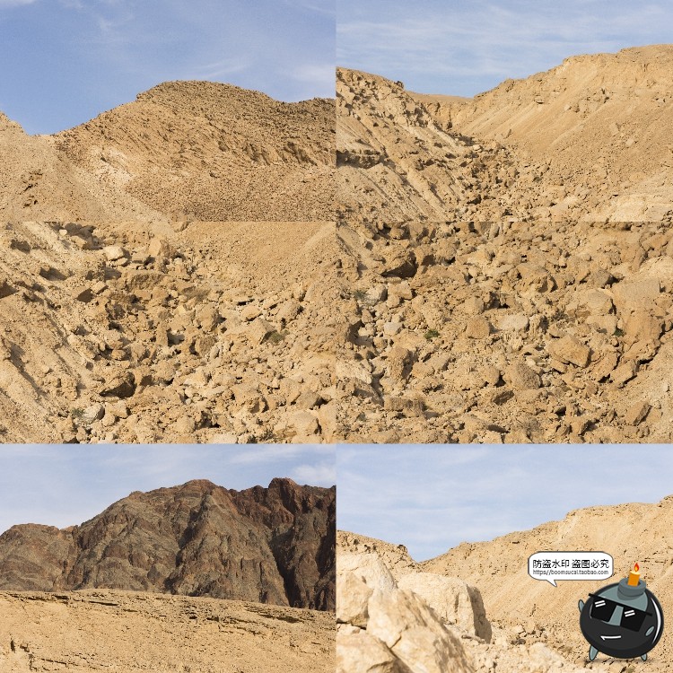 图片[22]-荒漠岩石沙漠山脉荒凉赤戈壁滩景观场景背景后期合成JPG图片素材-设计猿