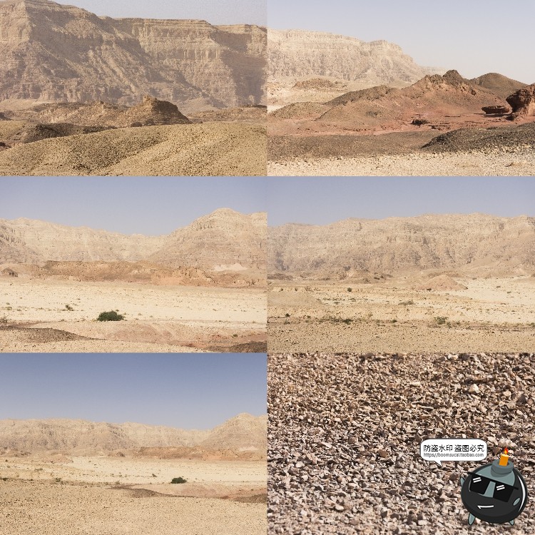 图片[23]-荒漠岩石沙漠山脉荒凉赤戈壁滩景观场景背景后期合成JPG图片素材-设计猿