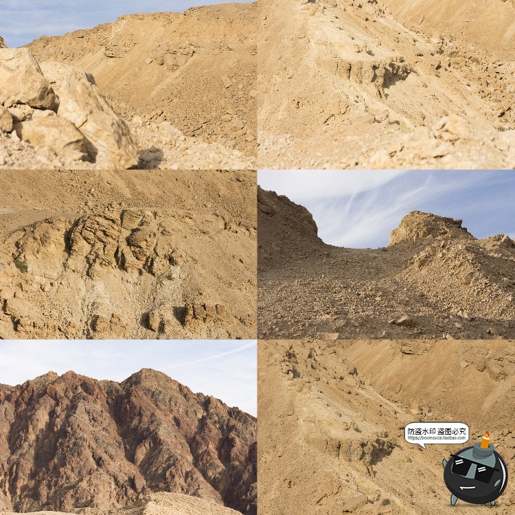 图片[24]-荒漠岩石沙漠山脉荒凉赤戈壁滩景观场景背景后期合成JPG图片素材-设计猿