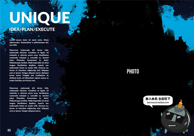 图片[6]-14页A4尺寸水墨飞溅风格艺术作品集画册图文排版设计PSD模板素材-设计猿