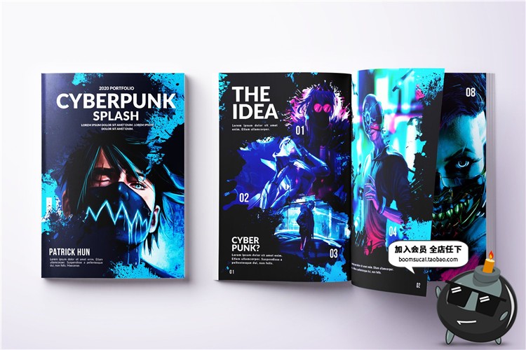 图片[8]-14页A4尺寸水墨飞溅风格艺术作品集画册图文排版设计PSD模板素材-设计猿