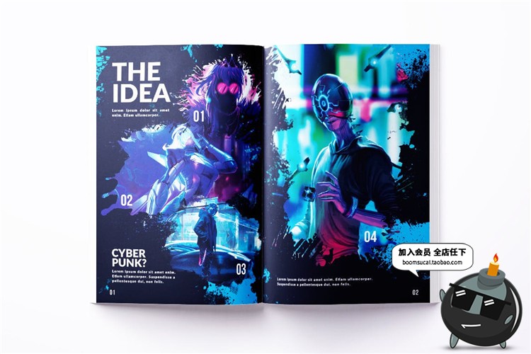 图片[10]-14页A4尺寸水墨飞溅风格艺术作品集画册图文排版设计PSD模板素材-设计猿