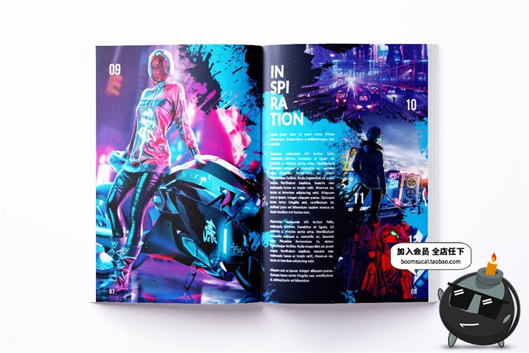 图片[12]-14页A4尺寸水墨飞溅风格艺术作品集画册图文排版设计PSD模板素材-设计猿