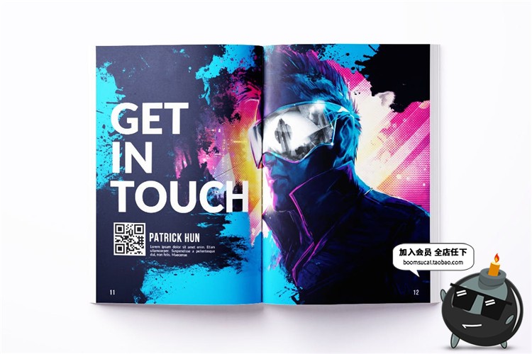 图片[13]-14页A4尺寸水墨飞溅风格艺术作品集画册图文排版设计PSD模板素材-设计猿