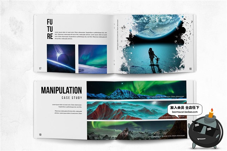 图片[4]-28页横版长条图展示水墨涂鸦风格图文排版杂志PSD模板PS设计素材-设计猿