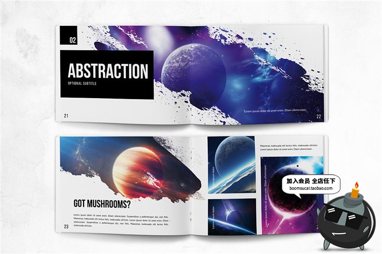 图片[5]-28页横版长条图展示水墨涂鸦风格图文排版杂志PSD模板PS设计素材-设计猿