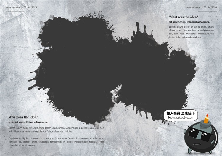 图片[4]-28页水墨晕染艺术创作作品集作品画册图文排版PSD模板PS设计素材-设计猿