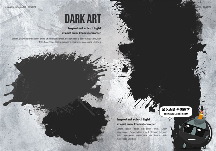 图片[10]-28页水墨晕染艺术创作作品集作品画册图文排版PSD模板PS设计素材-设计猿