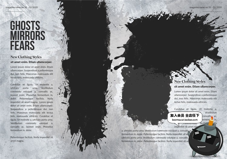 图片[11]-28页水墨晕染艺术创作作品集作品画册图文排版PSD模板PS设计素材-设计猿