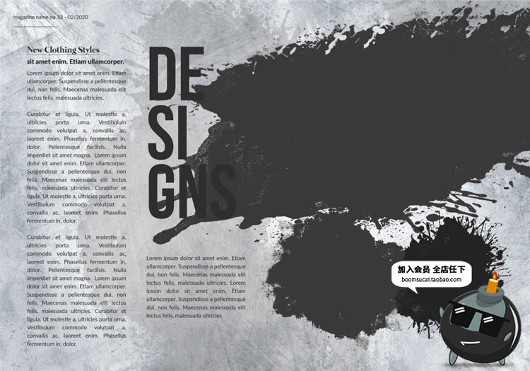 图片[12]-28页水墨晕染艺术创作作品集作品画册图文排版PSD模板PS设计素材-设计猿