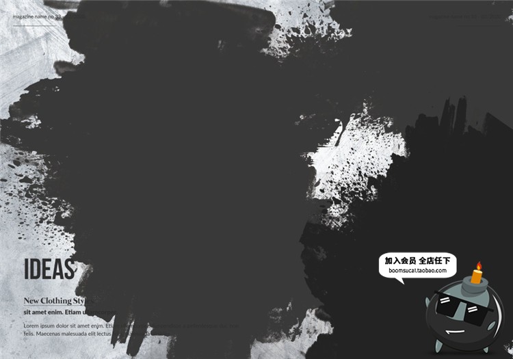 图片[13]-28页水墨晕染艺术创作作品集作品画册图文排版PSD模板PS设计素材-设计猿