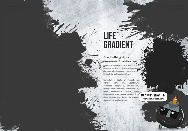 图片[14]-28页水墨晕染艺术创作作品集作品画册图文排版PSD模板PS设计素材-设计猿