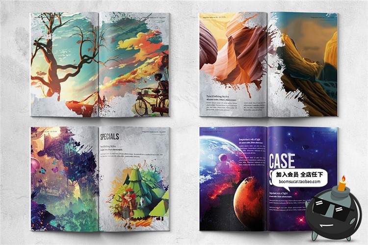 图片[17]-28页水墨晕染艺术创作作品集作品画册图文排版PSD模板PS设计素材-设计猿