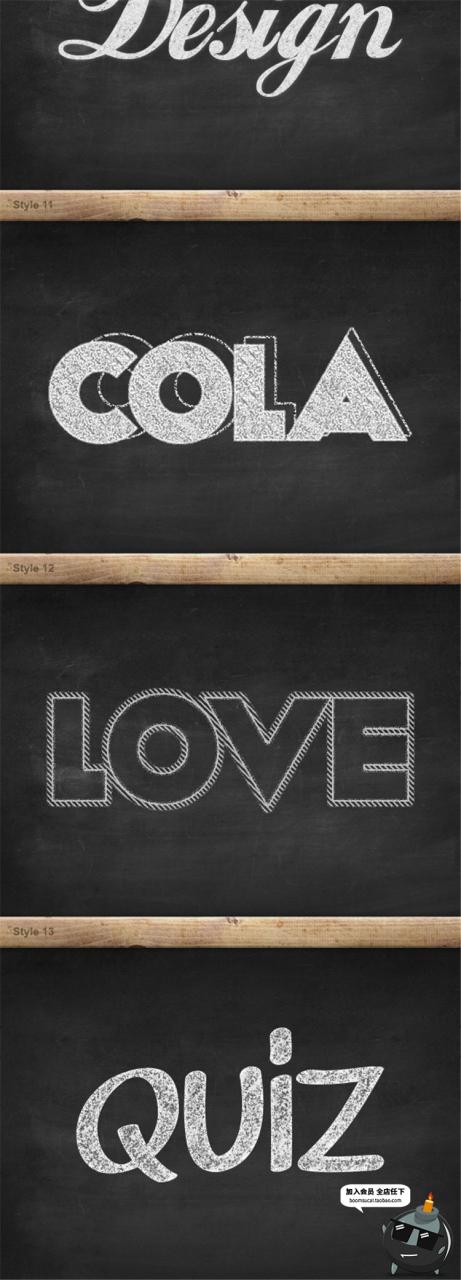 图片[16]-白色粉笔字特效黑板报字体复古效果ASL样式PSD智能模板设计PS素材-设计猿