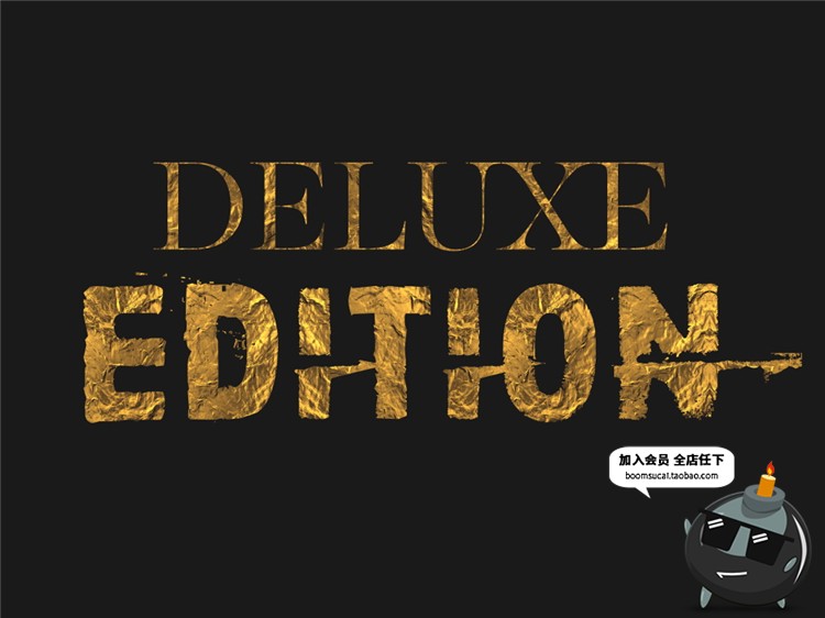 图片[4]-土豪金金箔锡纸质感黄金特效字体文字图层样式PSD模板PS设计素材-设计猿