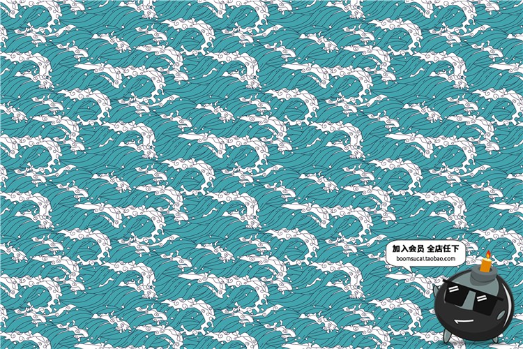 图片[9]-和风日式海浪波浪花纹底纹产品包装无缝图案背景印刷AI矢量素材-设计猿