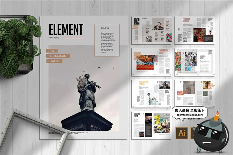 图片[8]-15页时尚杂志画册书刊品牌手册宣传册杂志图文排版AI矢量模板素材-设计猿