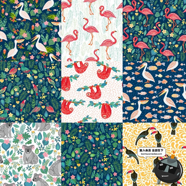 图片[6]-森系花卉动物植物图案火烈鸟无缝背景印花印刷AI矢量PNG免扣素材-设计猿
